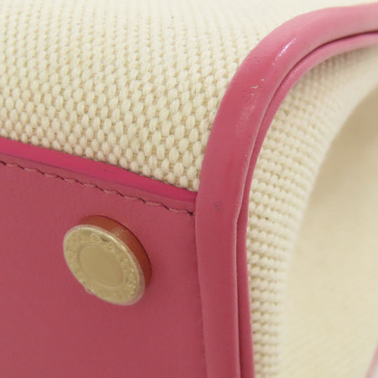 BVLGARI Handbag canvas pink 2WAY Women Used Authentic