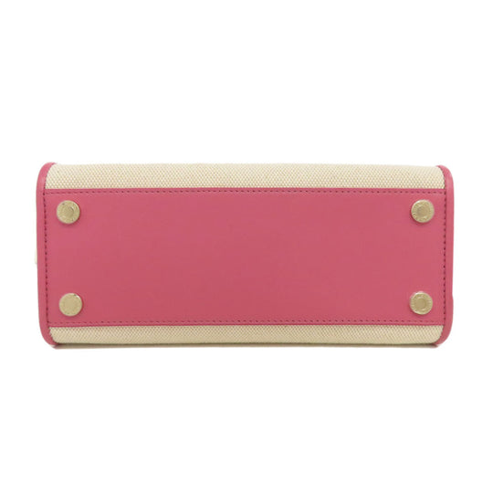 BVLGARI Handbag canvas pink 2WAY Women Used Authentic