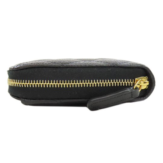 CHANEL Long Wallet Purse Grained Calfskin Skin black Matelasse Zip Around Gold Metal Women Used Authentic