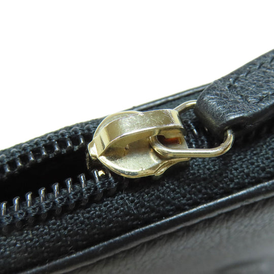 CHANEL Long Wallet Purse Calfskin black Zip Around COCO Mark Gold Metal Women Used Authentic