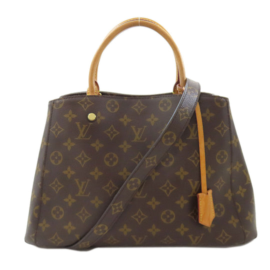LOUIS VUITTON Tote Bag M41056 Monogram canvas Brown Montaigne MM