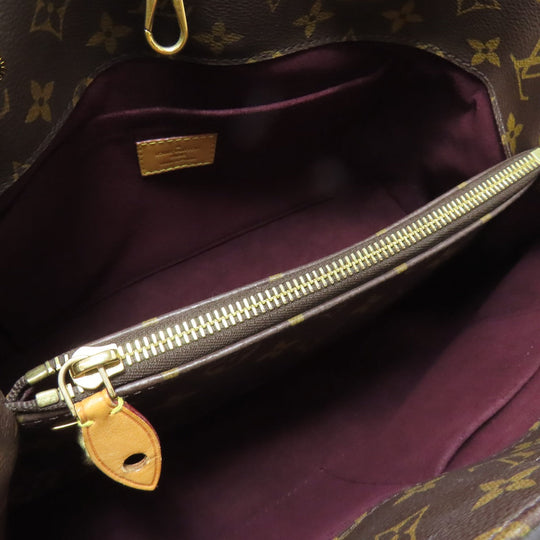 LOUIS VUITTON Tote Bag M41056 Monogram canvas Brown Montaigne MM
