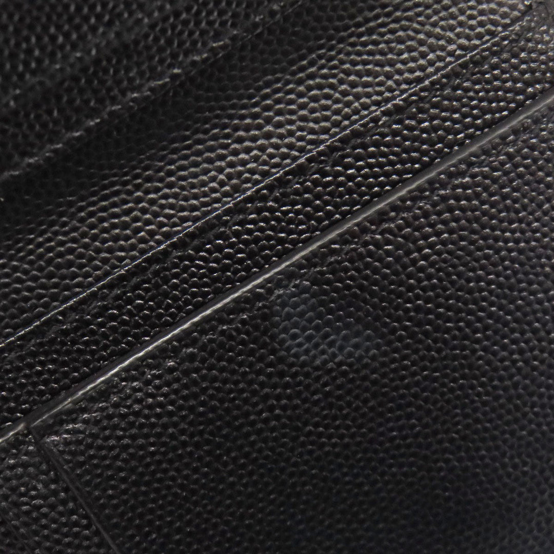 SAINT LAURENT Bifold Wallet Calfskin black Vstitch Women Used Authentic