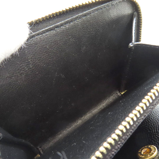 SAINT LAURENT Bifold Wallet Calfskin black Vstitch Women Used Authentic