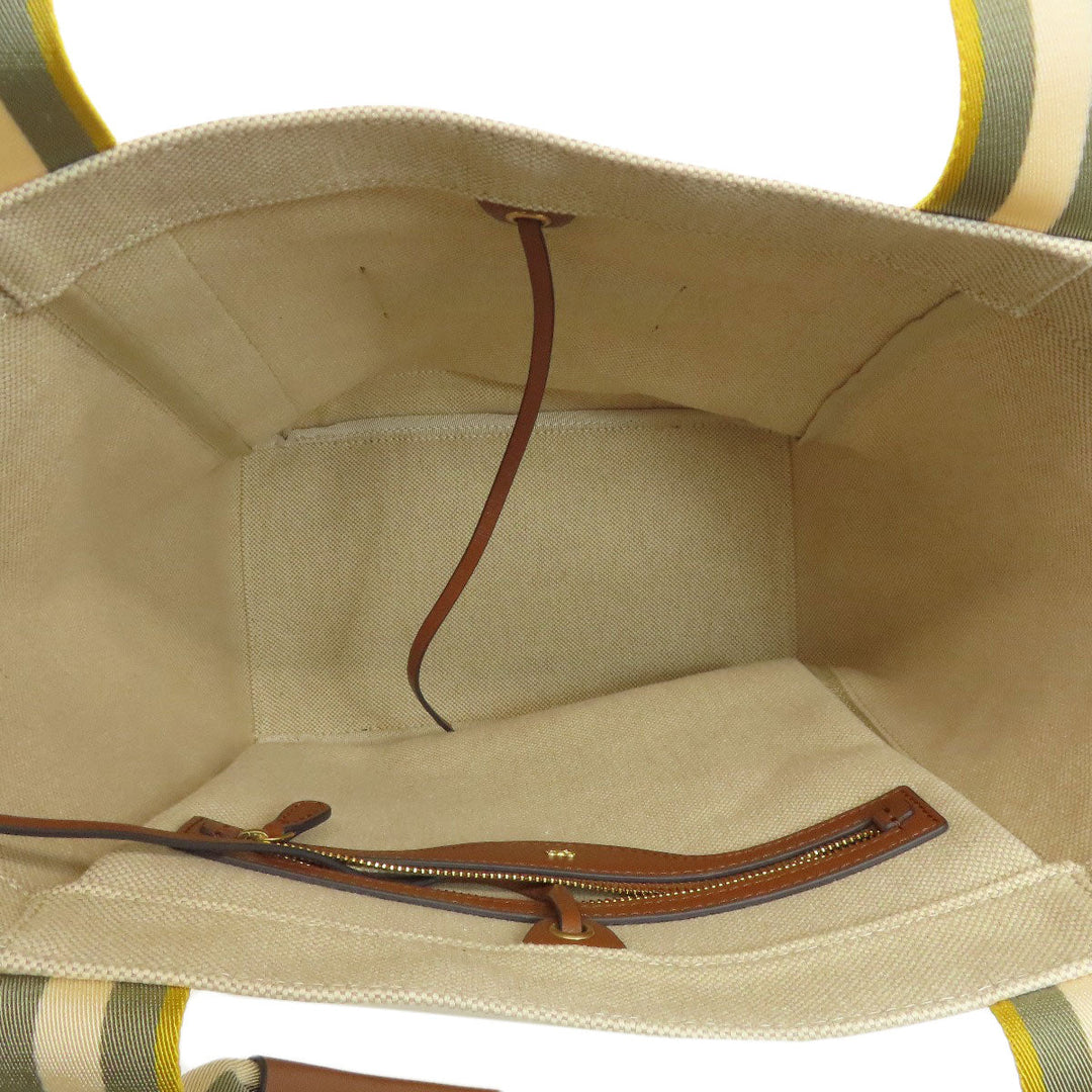 Anya Hindmarch Tote Bag canvas beige logo Women Used Authentic