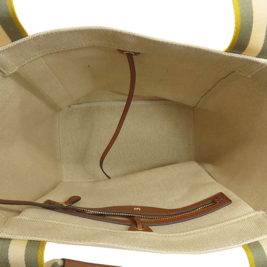 Anya Hindmarch Tote Bag canvas beige logo Women Used Authentic