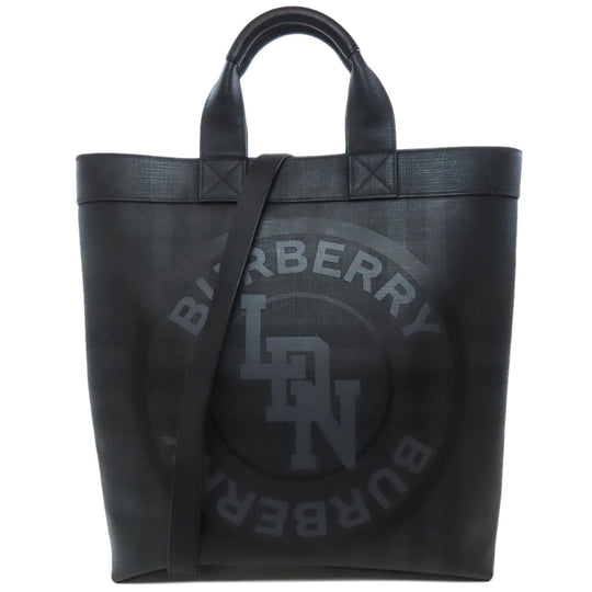 BURBERRY Handbag PVC black Logo graphic 2WAY
