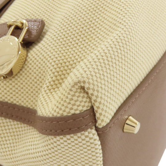 Furla Handbag canvas beige Piper 2WAY