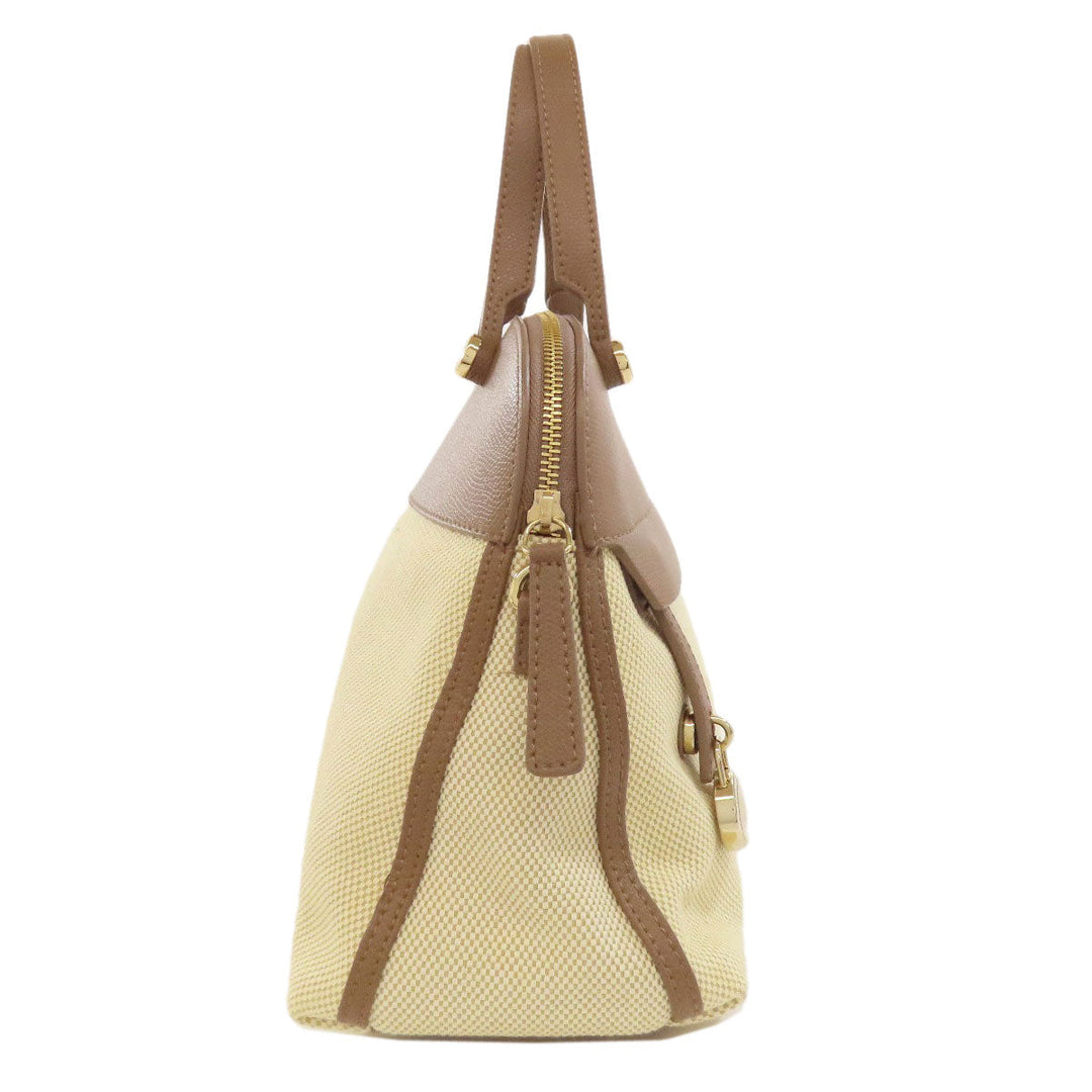 Furla Handbag canvas beige Piper 2WAY