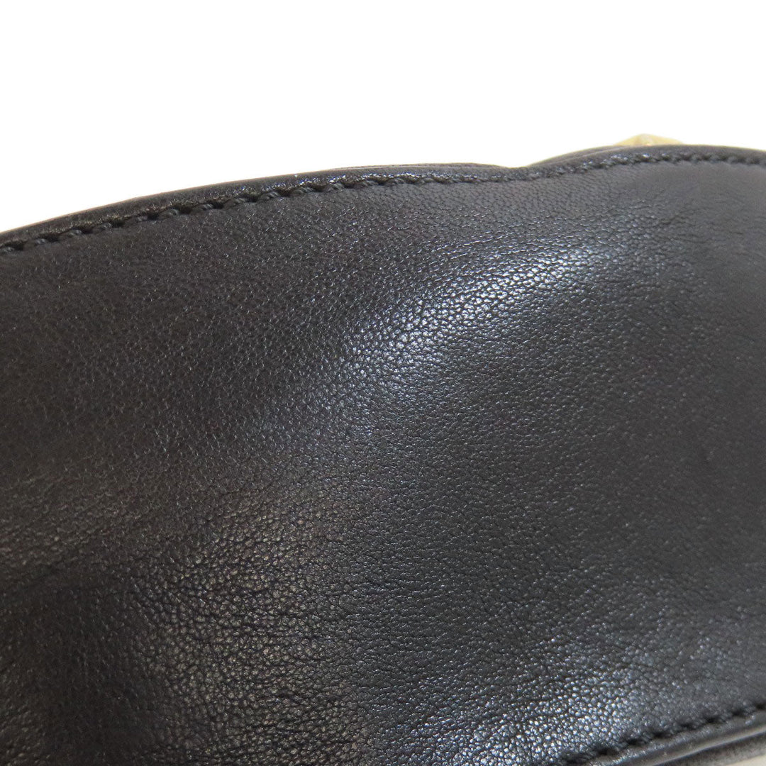 JIMMY CHOO Shoulder Bag leather black Star motif studs Women Used Authentic