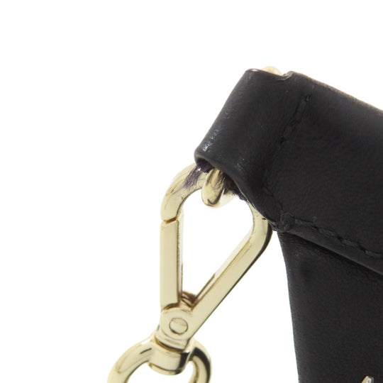 JIMMY CHOO Shoulder Bag leather black Star motif studs Women Used Authentic