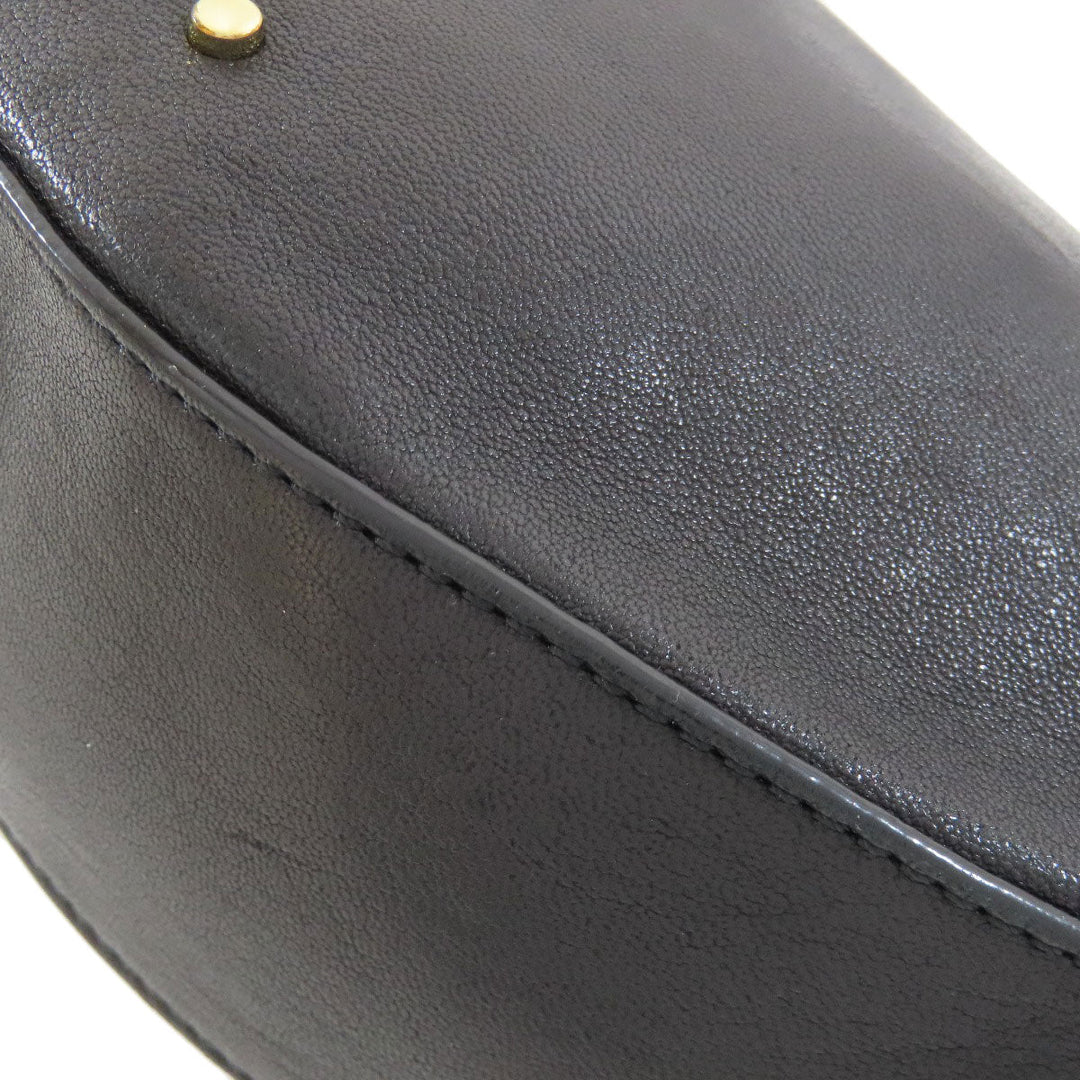 JIMMY CHOO Shoulder Bag leather black Star motif studs Women Used Authentic