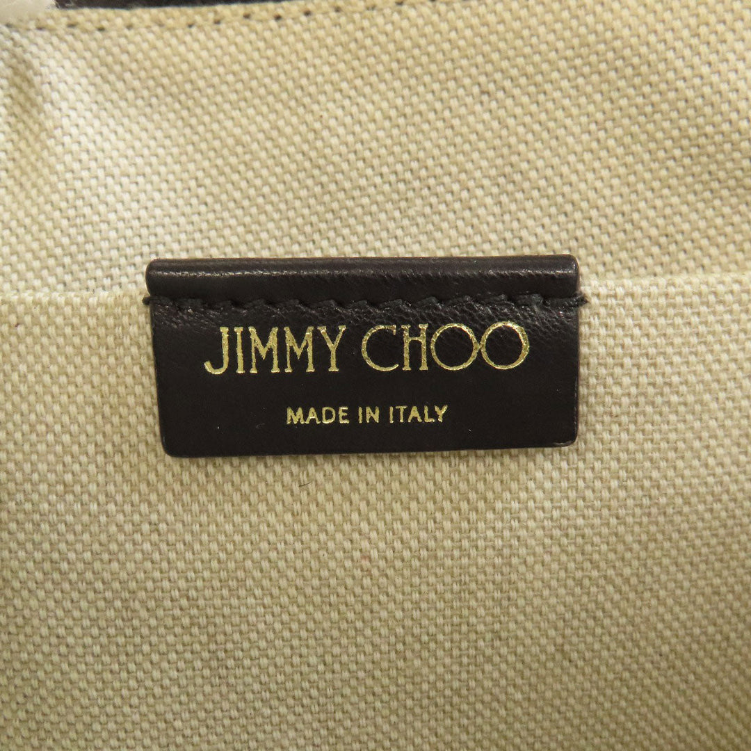 JIMMY CHOO Shoulder Bag leather black Star motif studs Women Used Authentic