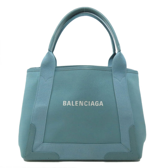 BALENCIAGA Handbag 339933 canvas blue Navy kabas Women Used Authentic