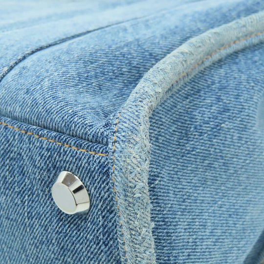 BALENCIAGA Handbag 671402 denim blue Hardware Small 2WAY Women Used Authentic