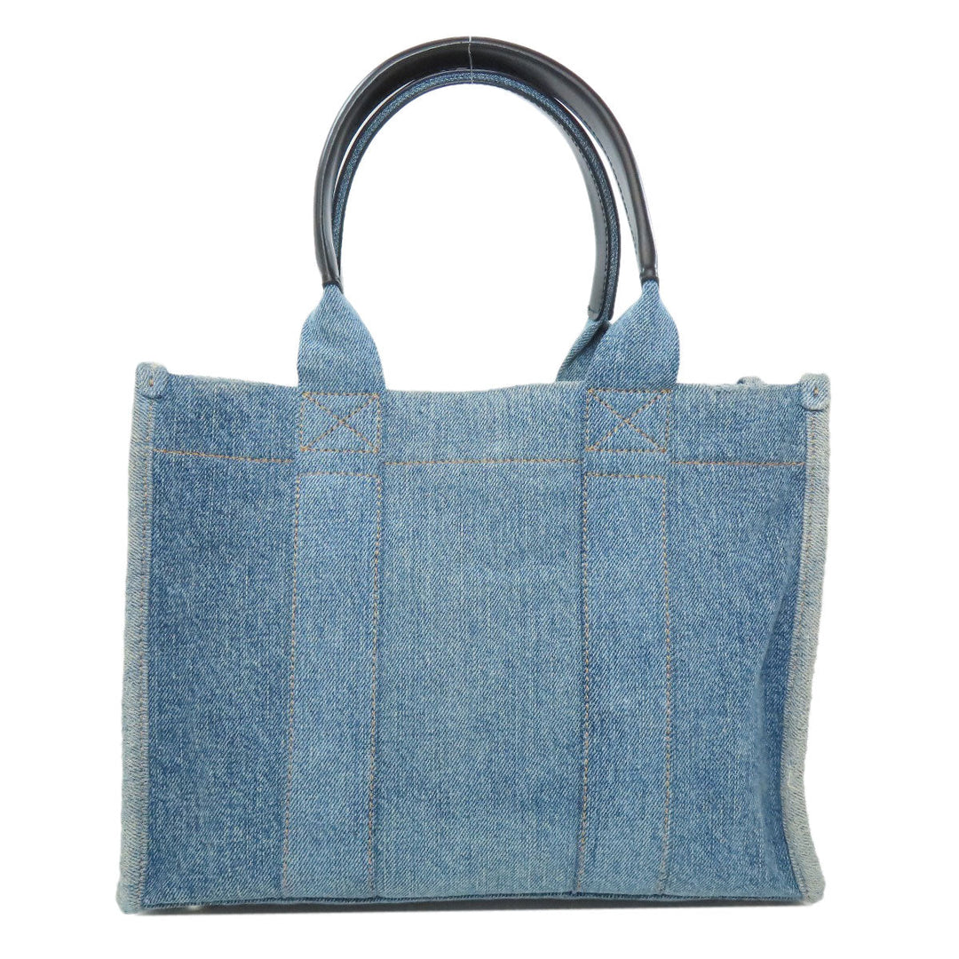 BALENCIAGA Handbag 671402 denim blue Hardware Small 2WAY Women Used Authentic