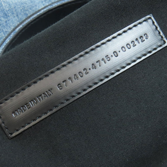 BALENCIAGA Handbag 671402 denim blue Hardware Small 2WAY Women Used Authentic