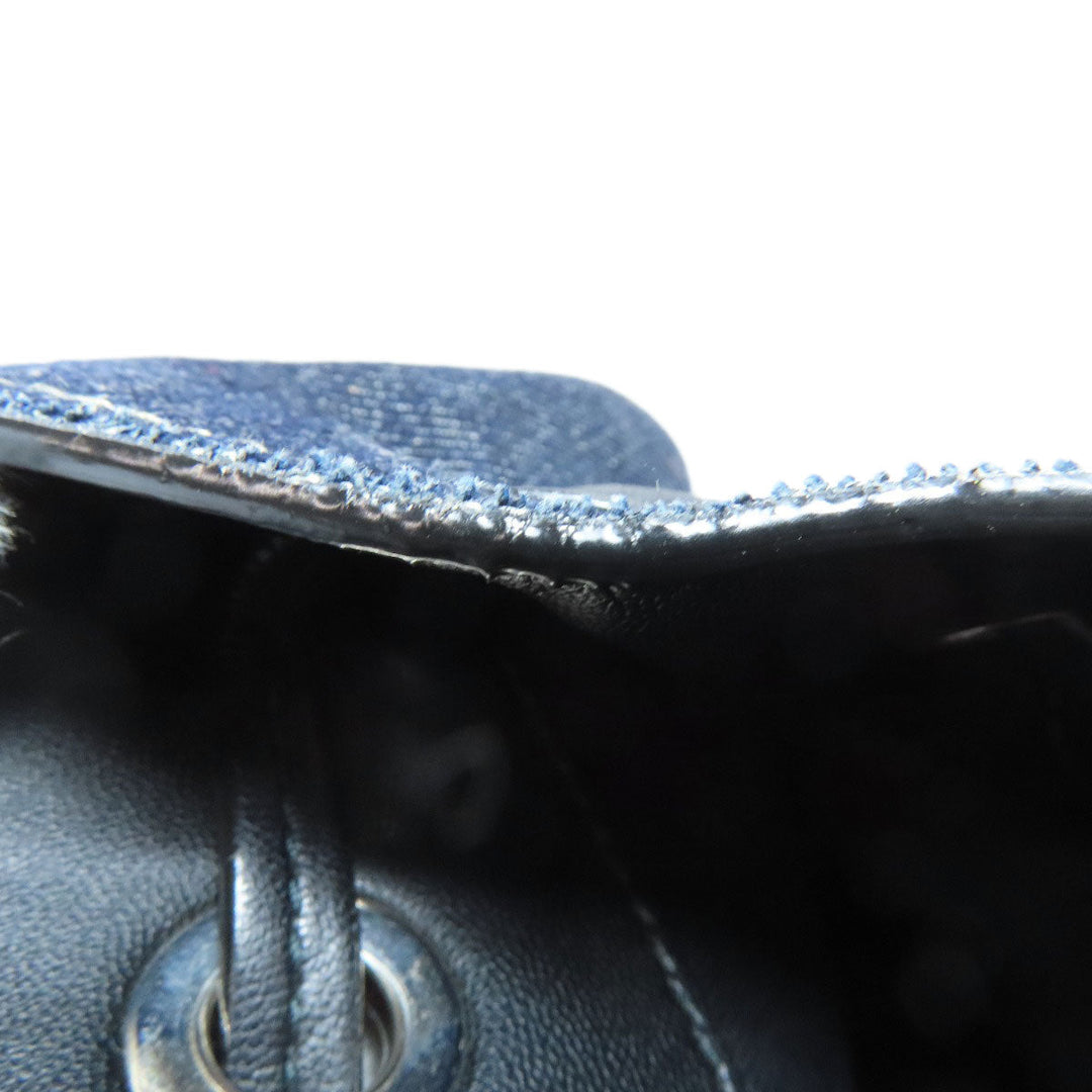 JIMMY CHOO Hip bag denim Navy logo Women Used Authentic