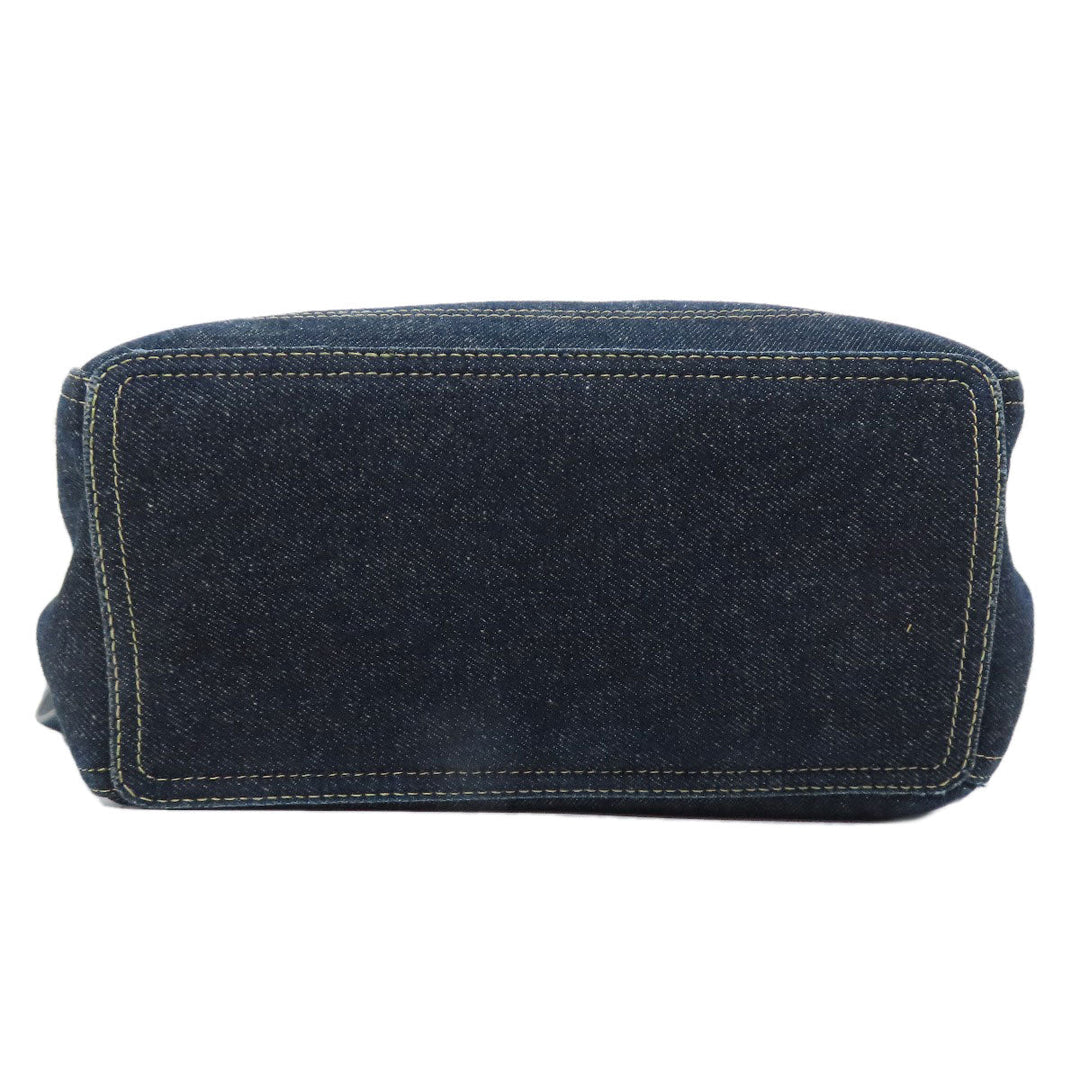 JIMMY CHOO Hip bag denim Navy logo Women Used Authentic