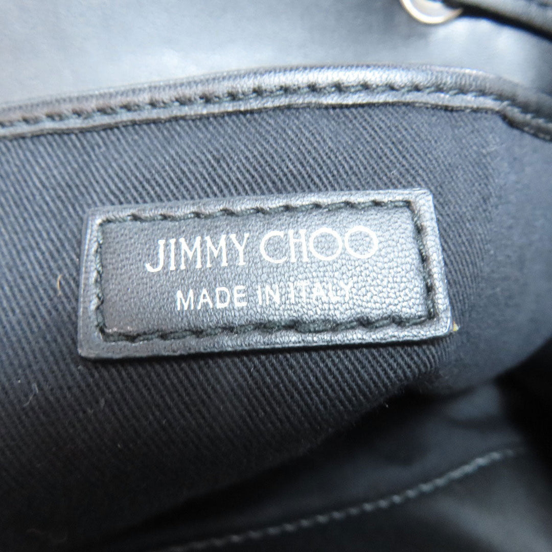 JIMMY CHOO Hip bag denim Navy logo Women Used Authentic