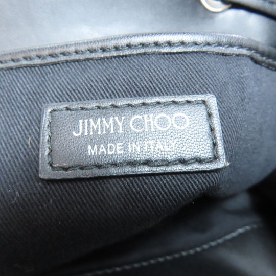 JIMMY CHOO Hip bag denim Navy logo Women Used Authentic
