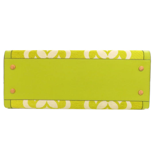 Kate Spade Handbag leather yellow Spade Flower Manhattan 2WAY