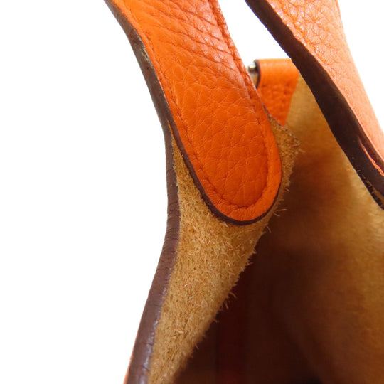 HERMES Handbag Taurillon Clemence Orange Picotin Lock PM SilverMetal Women Used Authentic