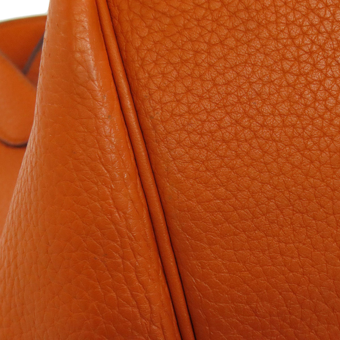 HERMES Handbag Taurillon Clemence Orange Picotin Lock PM SilverMetal Women Used Authentic