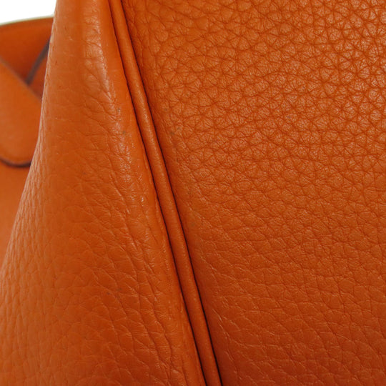 HERMES Handbag Taurillon Clemence Orange Picotin Lock PM SilverMetal Women Used Authentic