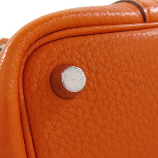 HERMES Handbag Taurillon Clemence Orange Picotin Lock PM SilverMetal Women Used Authentic