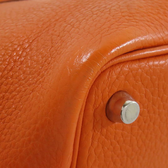 HERMES Handbag Taurillon Clemence Orange Picotin Lock PM SilverMetal Women Used Authentic