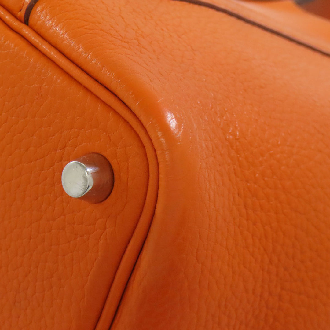 HERMES Handbag Taurillon Clemence Orange Picotin Lock PM SilverMetal Women Used Authentic