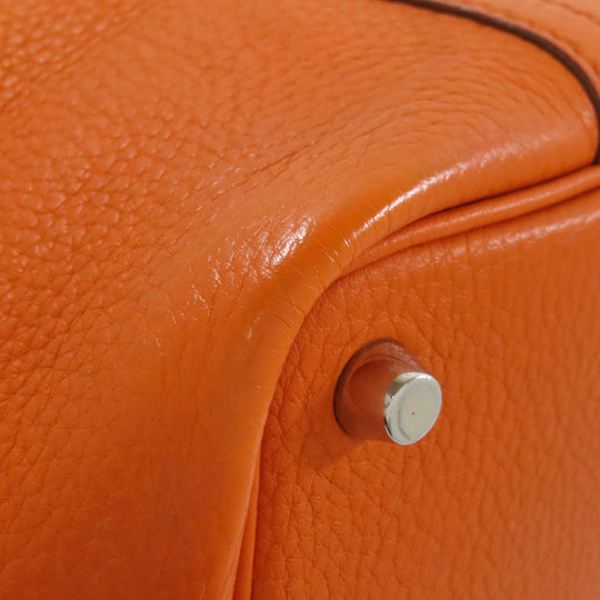 HERMES Handbag Taurillon Clemence Orange Picotin Lock PM SilverMetal Women Used Authentic