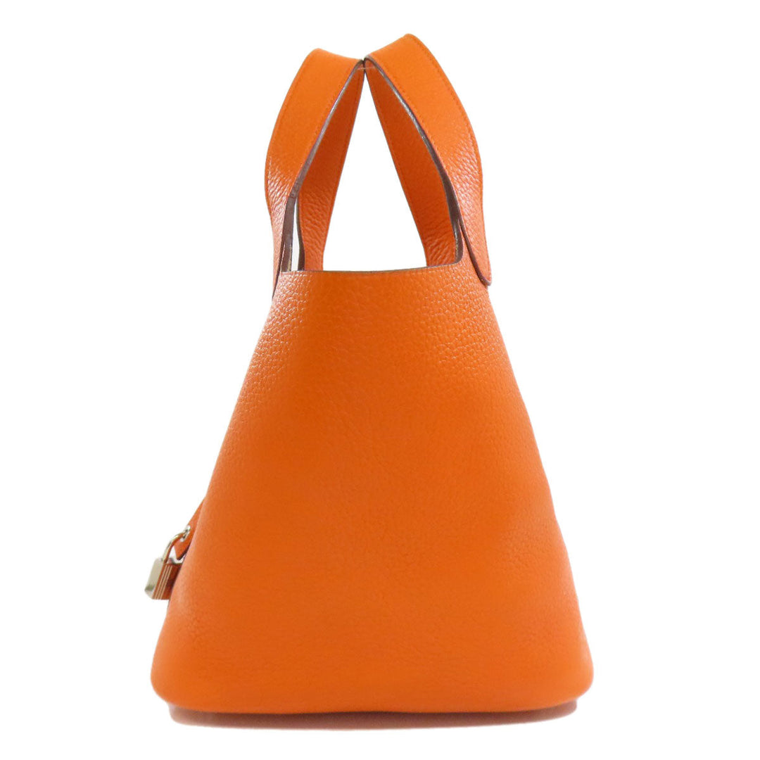 HERMES Handbag Taurillon Clemence Orange Picotin Lock PM SilverMetal Women Used Authentic