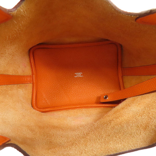 HERMES Handbag Taurillon Clemence Orange Picotin Lock PM SilverMetal Women Used Authentic