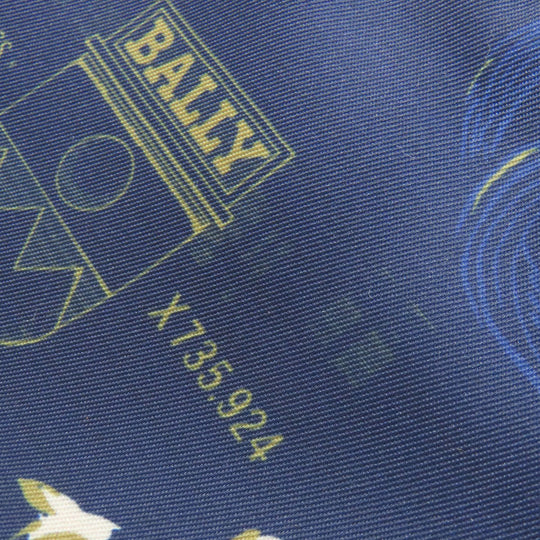 BALLY Clutch bag Nylon Navy Flower motif Women Used Authentic
