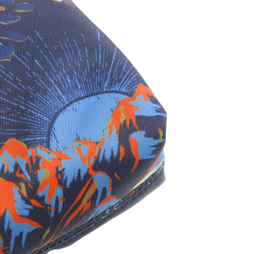 BALLY Clutch bag Nylon Navy Flower motif Women Used Authentic
