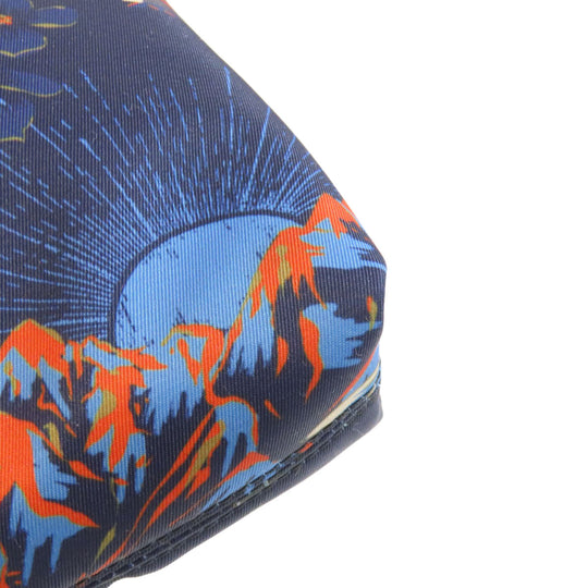 BALLY Clutch bag Nylon Navy Flower motif Women Used Authentic