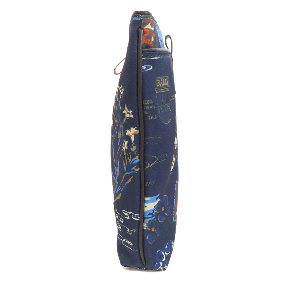 BALLY Clutch bag Nylon Navy Flower motif Women Used Authentic