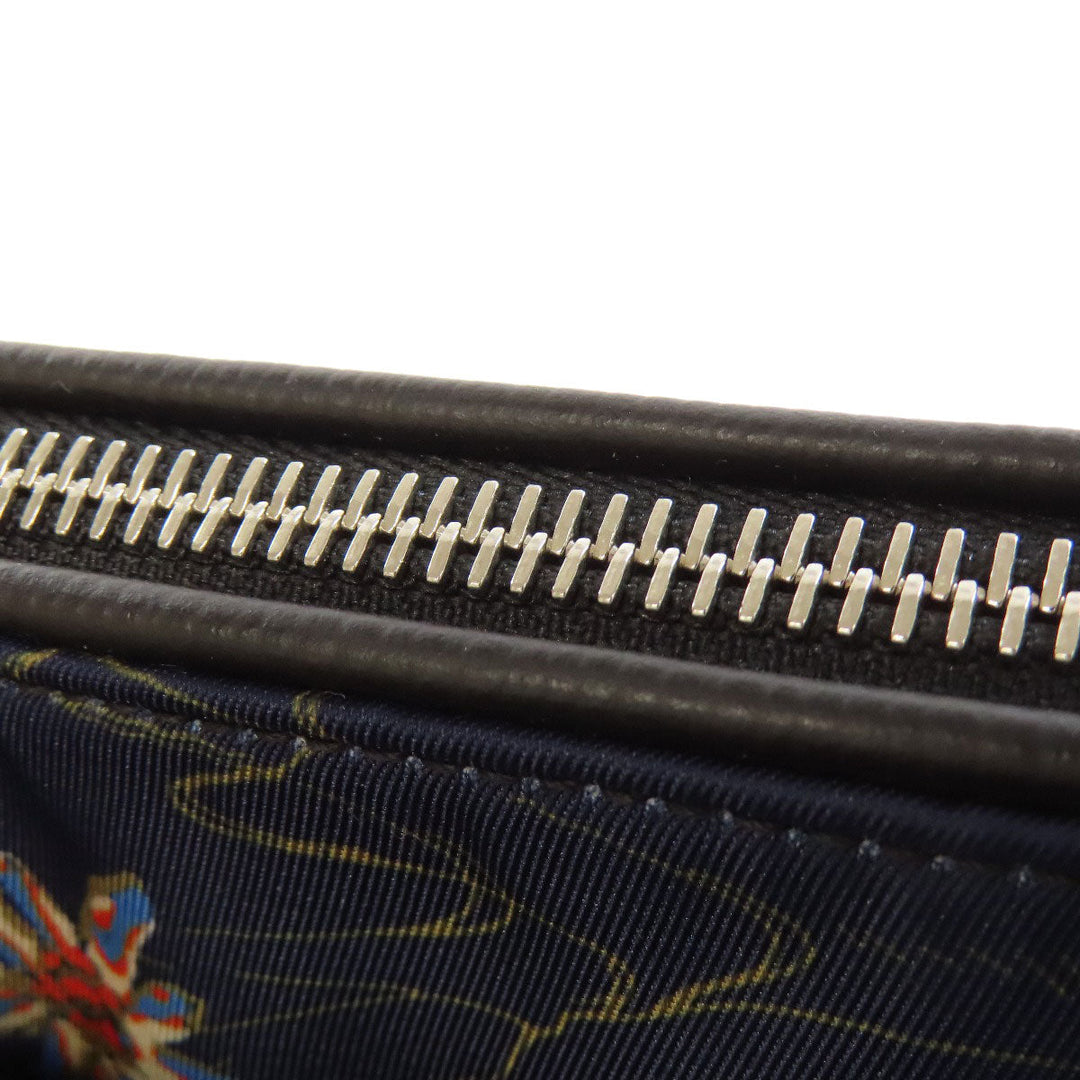 BALLY Clutch bag Nylon Navy Flower motif Women Used Authentic