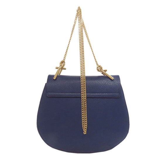 Chloe Shoulder Bag leather blue Drew ChainShoulder Women Used Authentic