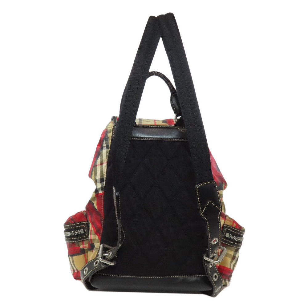 BURBERRY Backpack Nylon Brown Graffiti Women Used Authentic
