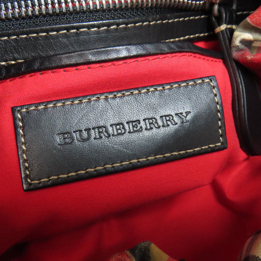 BURBERRY Backpack Nylon Brown Graffiti Women Used Authentic