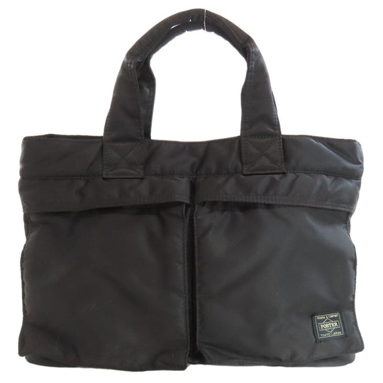PORTER Handbag Nylon black logo Women Used Authentic