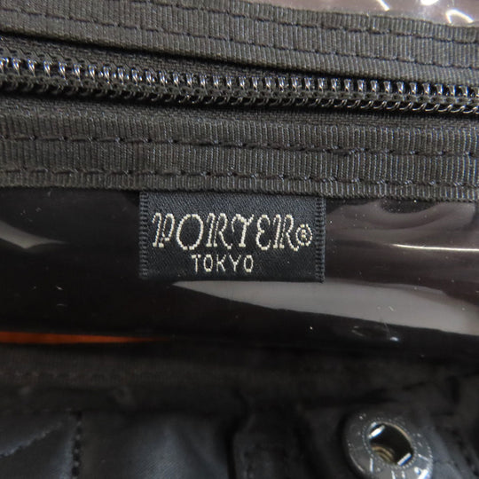 PORTER Handbag Nylon black logo Women Used Authentic