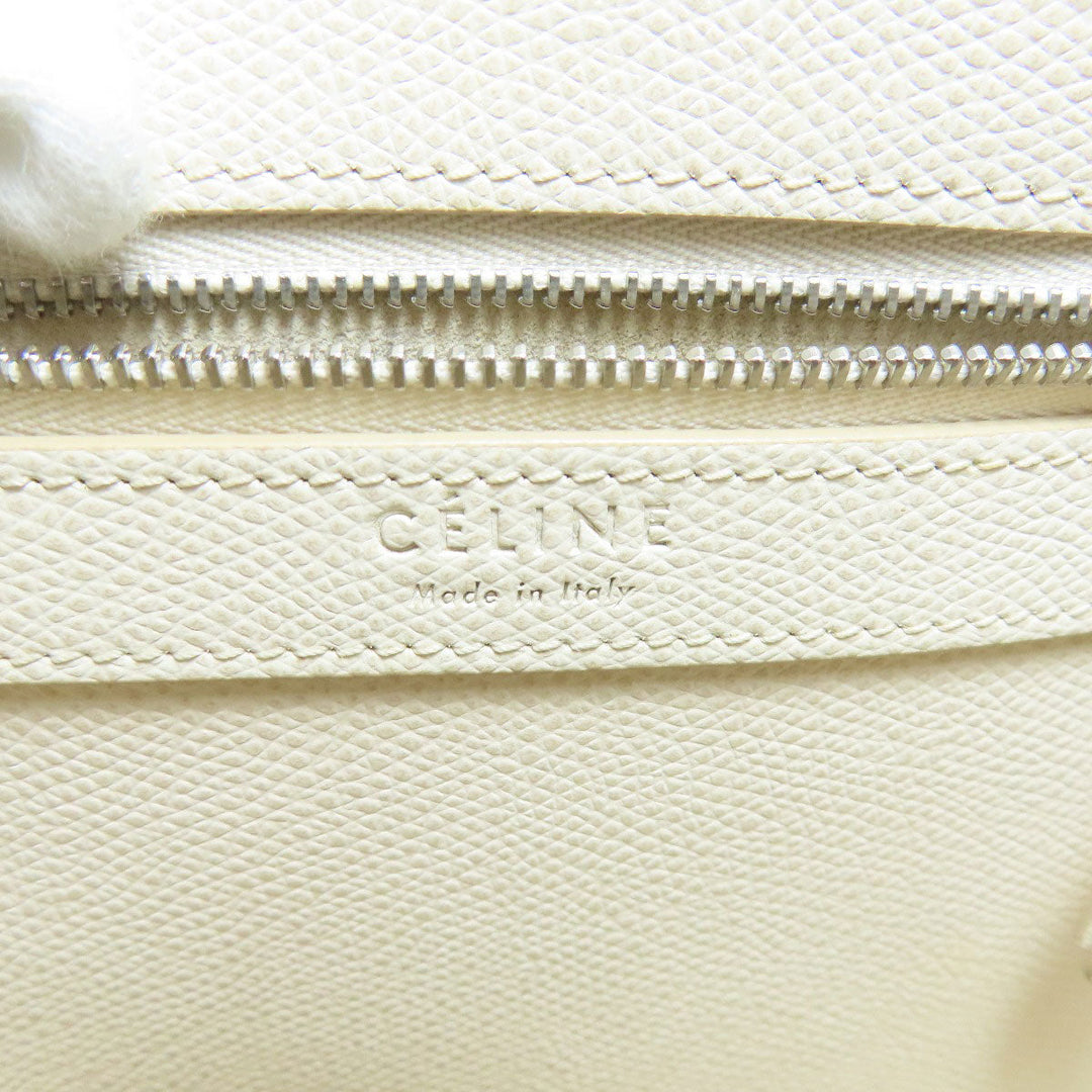 CELINE Handbag leather white Vertical Cabas 2WAY Women Used Authentic