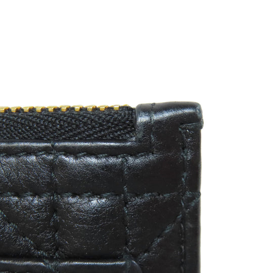 Christian Dior Card Case Calfskin black Canage Women Used Authentic