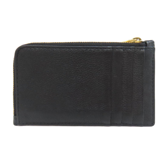 Christian Dior Card Case Calfskin black Canage Women Used Authentic