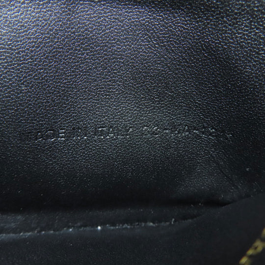 Christian Dior Card Case Calfskin black Canage Women Used Authentic