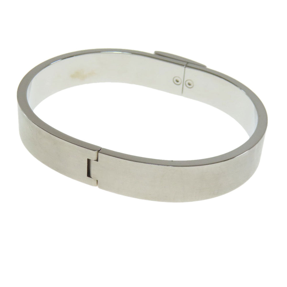 HERMES bracelet metallic Silver Jet bangle Women Used Authentic